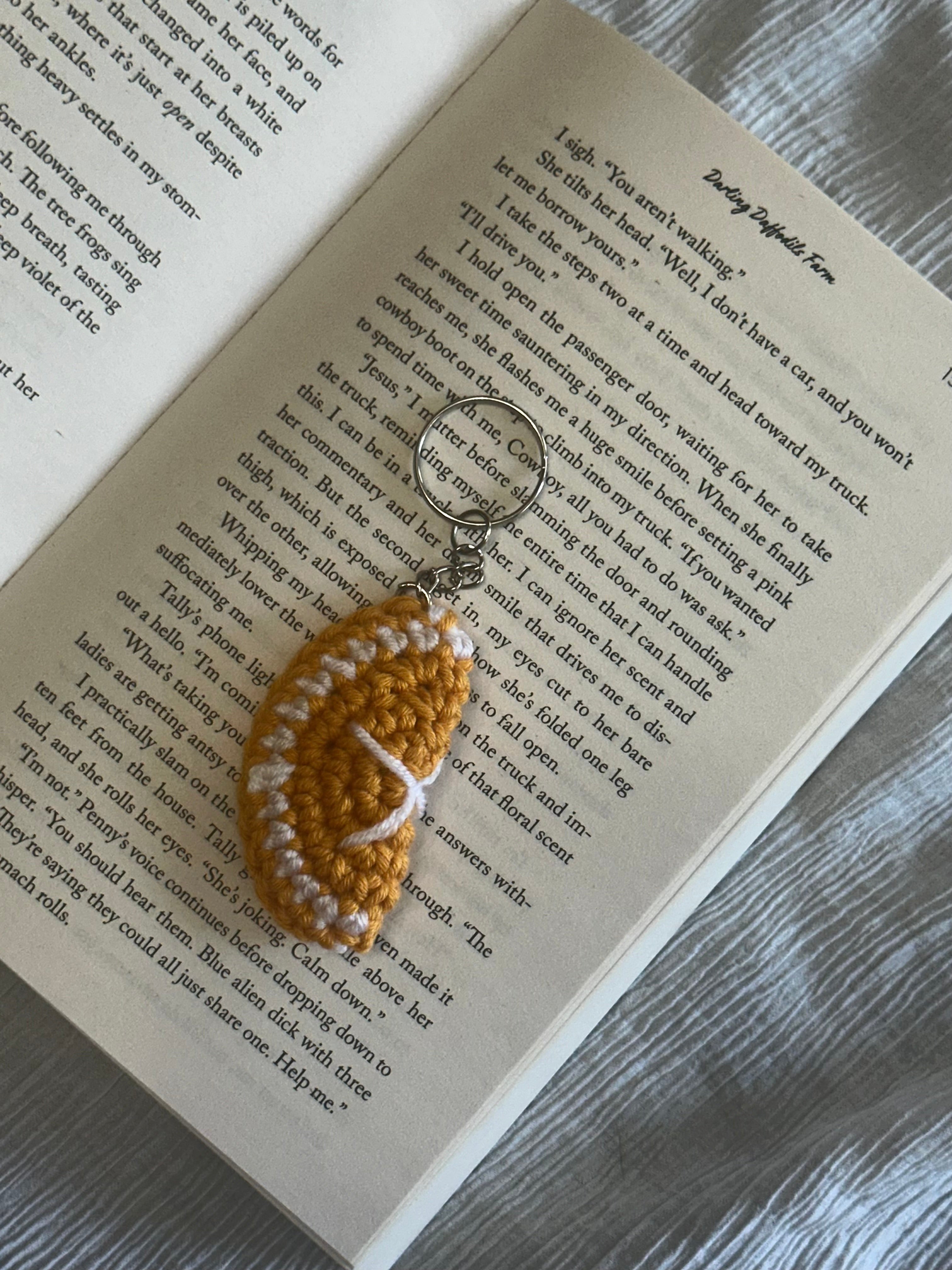 Orange slice keychain
