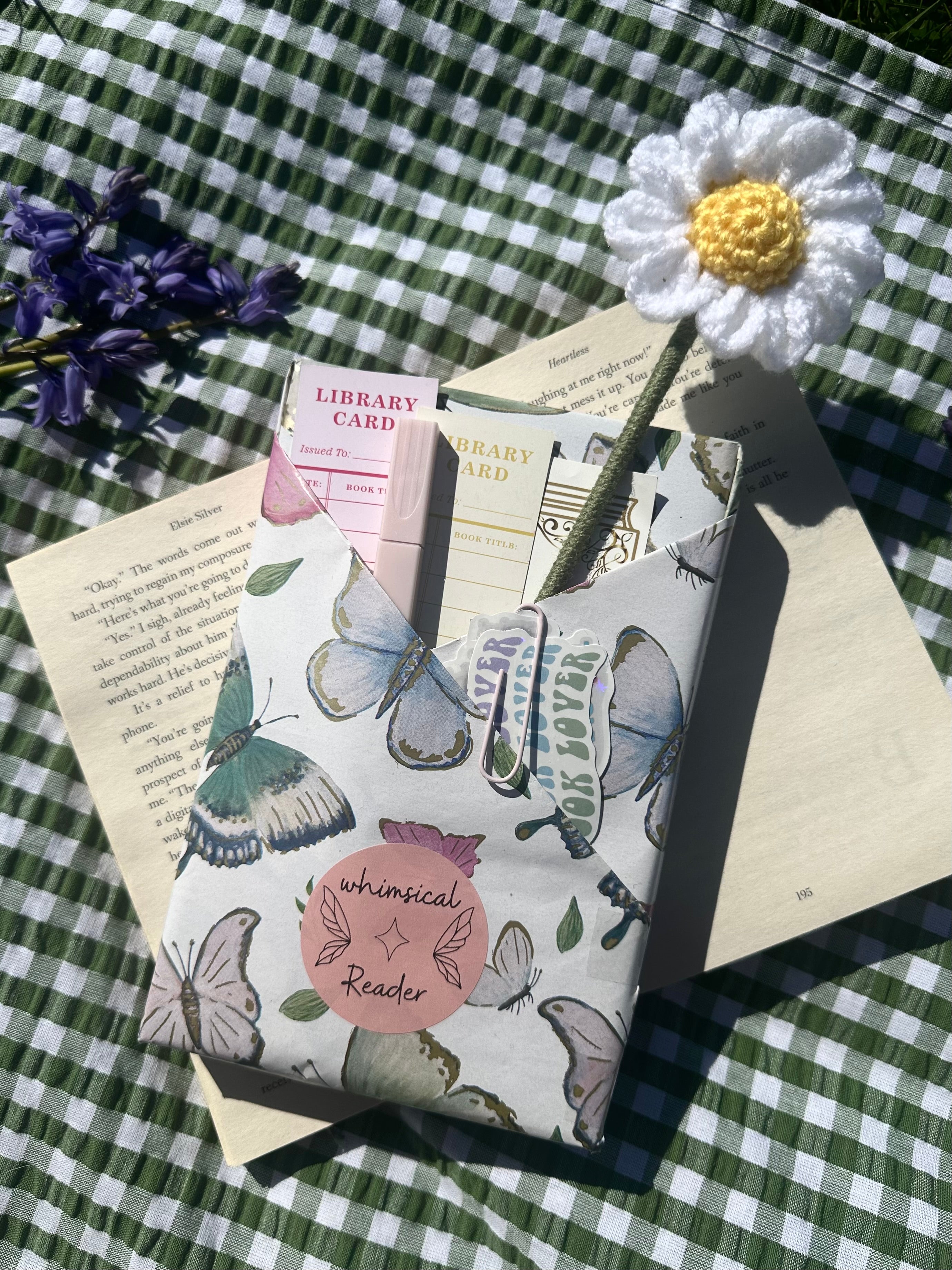 Whimsical reader blind date with a book