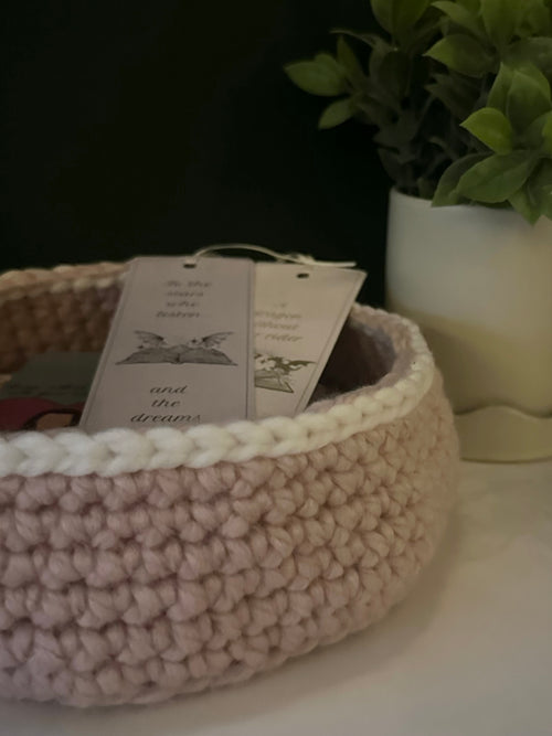 Bookshelf basket - crochet