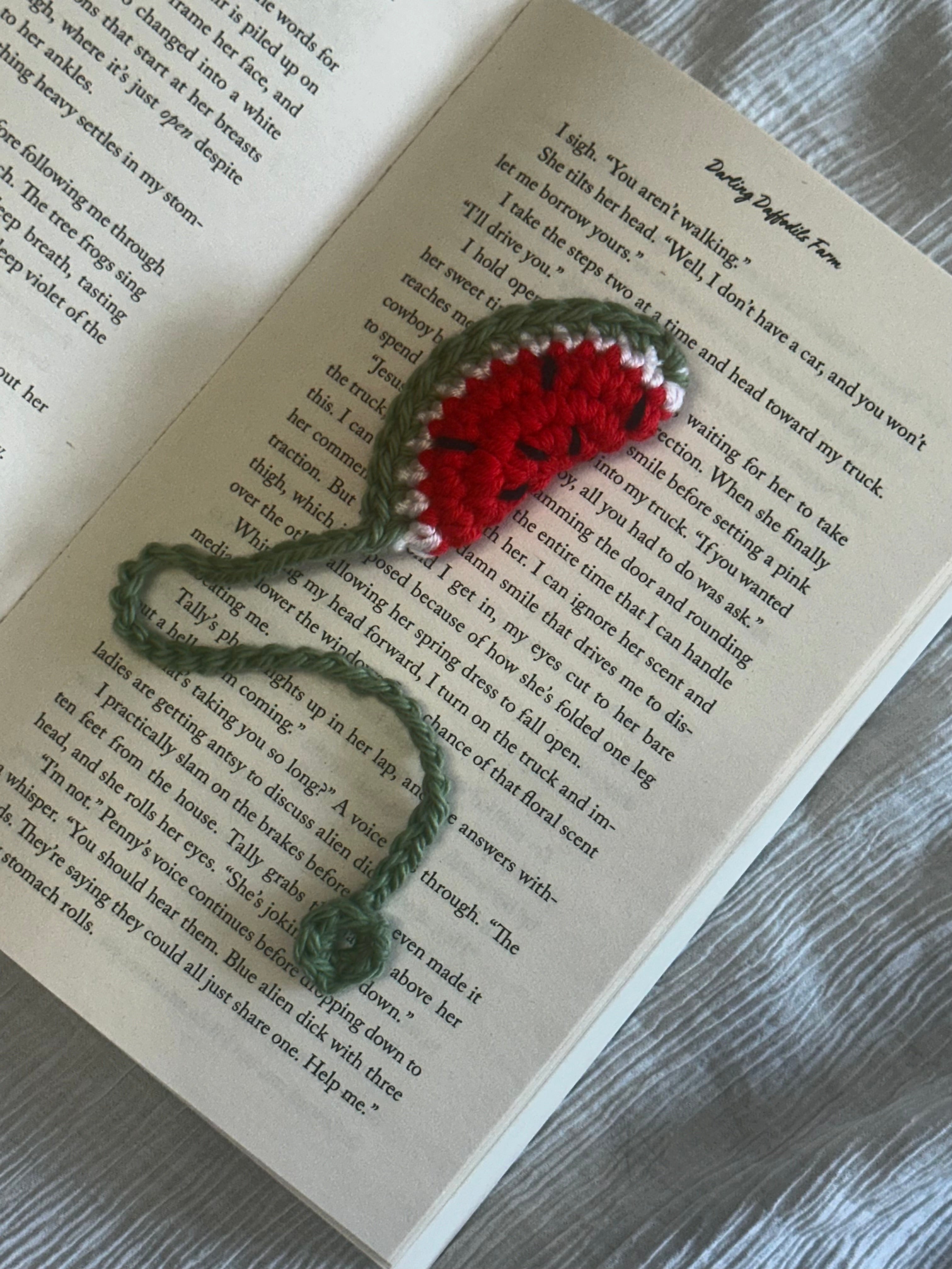 Watermelon slice bookmark