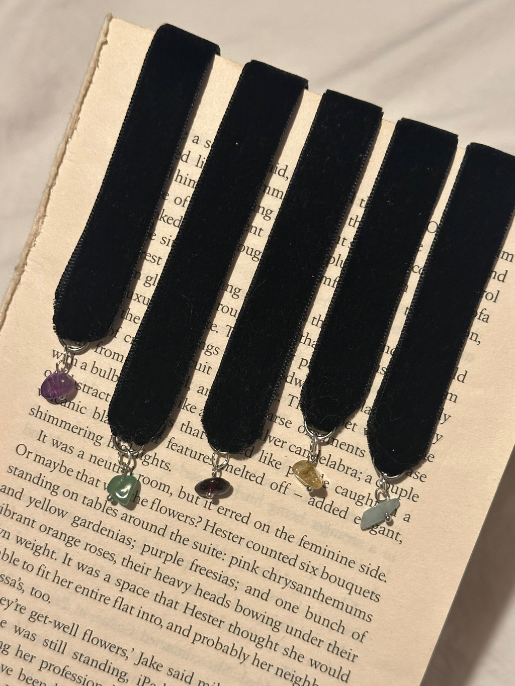 Crystal ribbon bookmarks