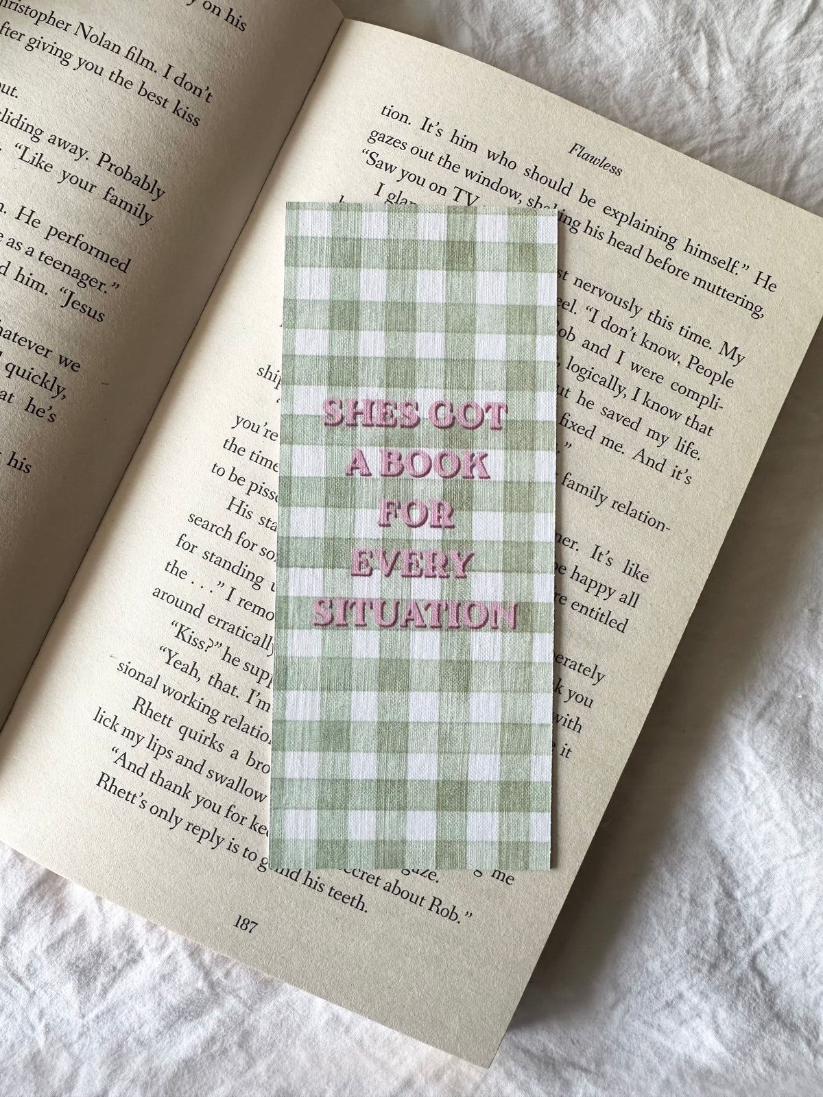 She’s got a book bookmark – Read About Faeries