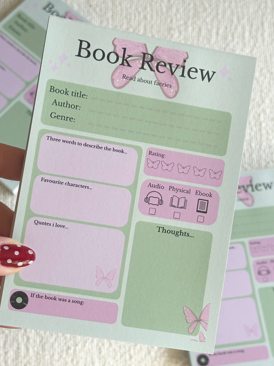 Book review notepad