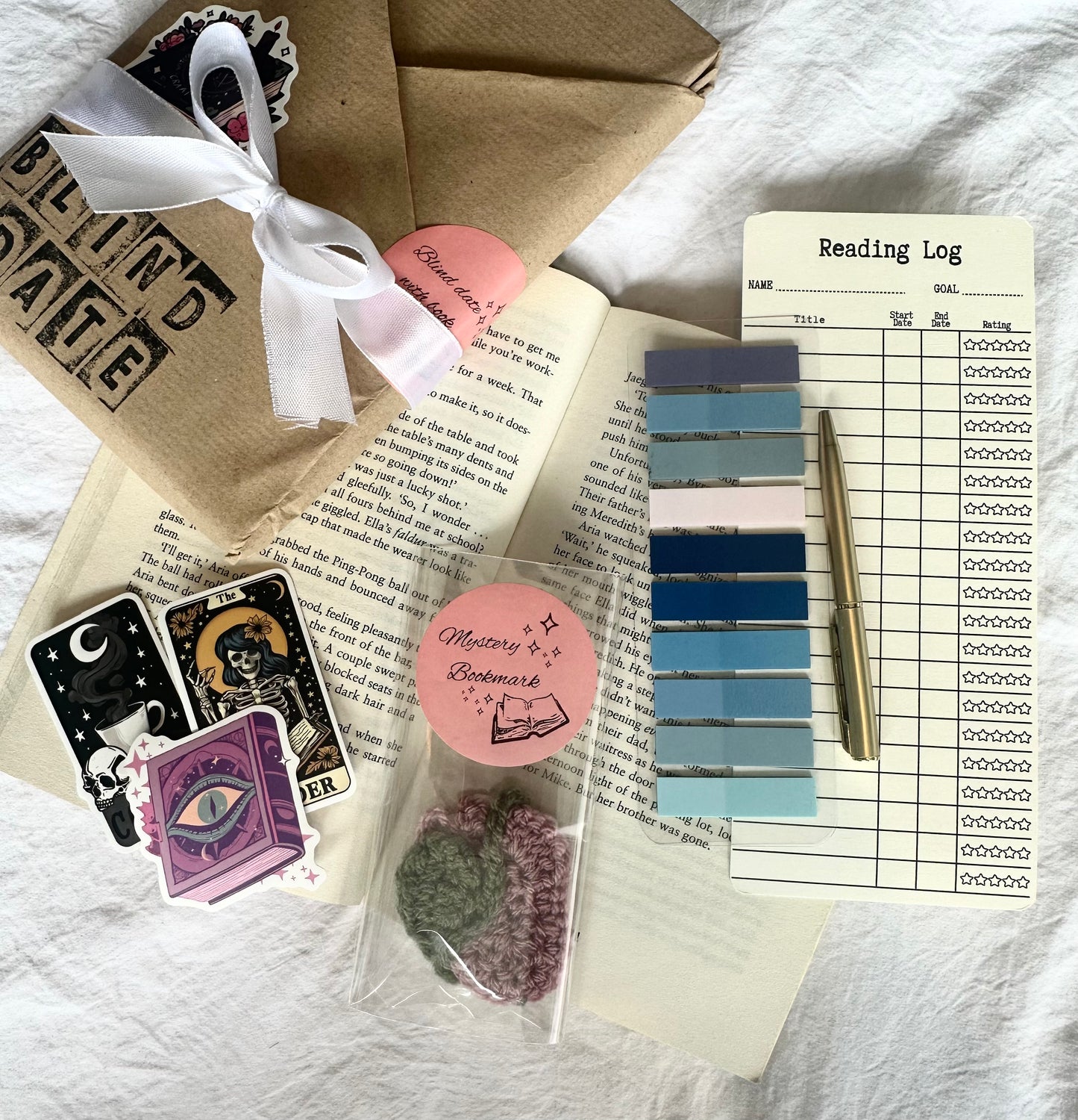 Blind date with a book - mystery crochet bookmark