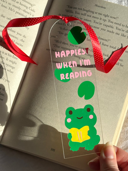 Happy frog bookmark