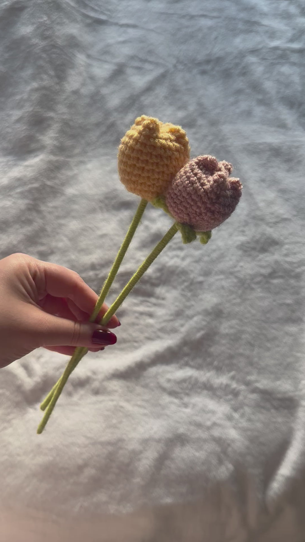 Tulip flower stem - crochet