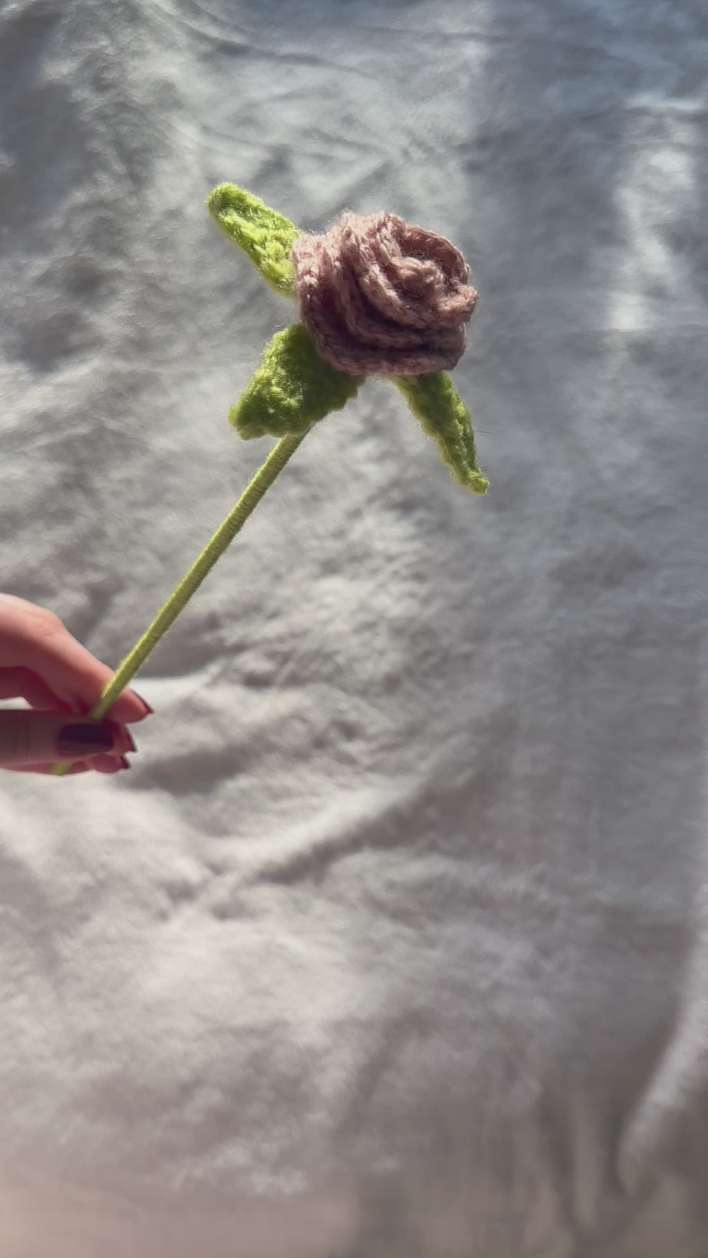 Rose flower stem - crochet