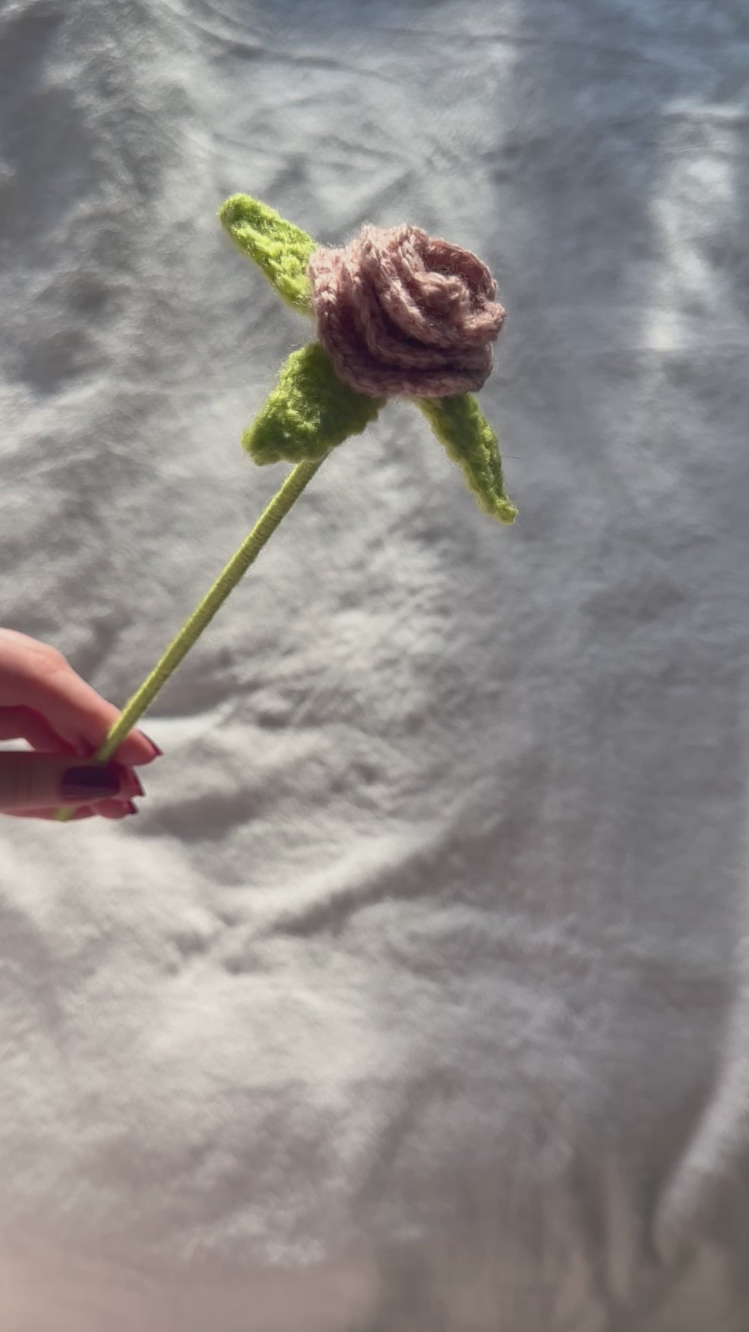 Rose flower stem - crochet